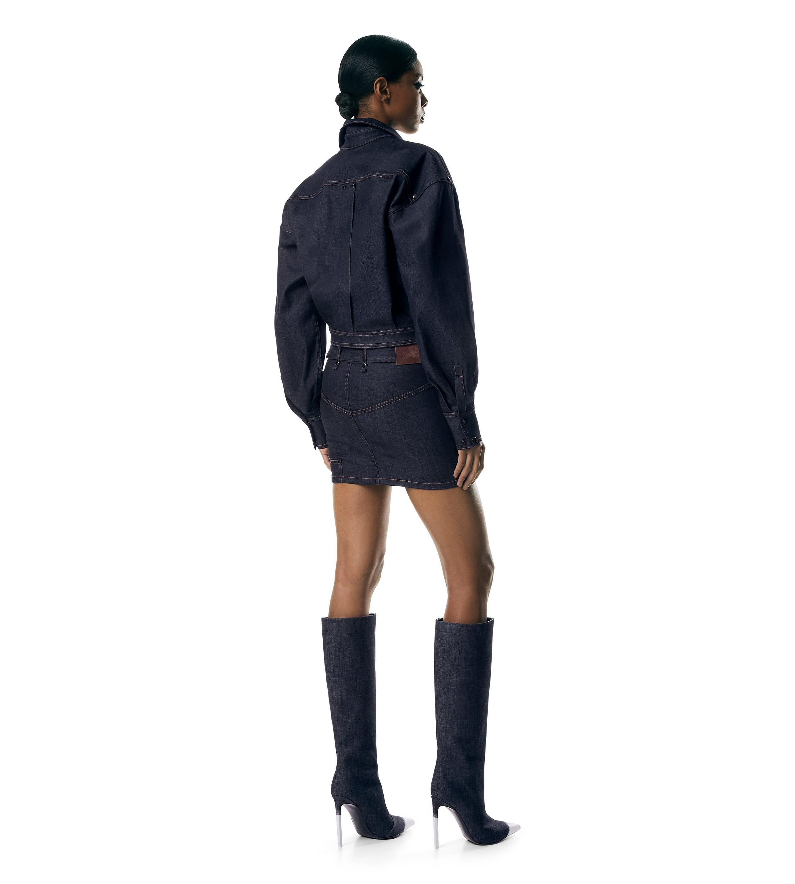 LIGHTWEIGHT DENIM CROPPED BLOUSON - 4