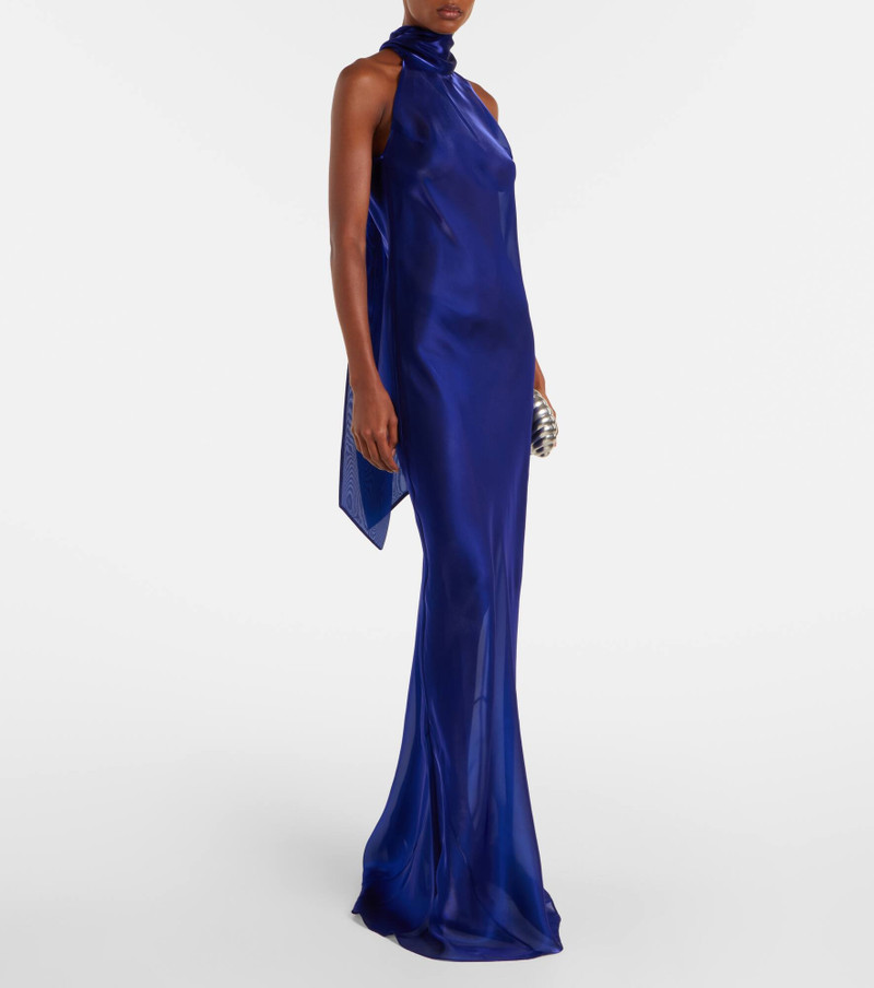 GALVAN Sienna semi-sheer organza gown outlook