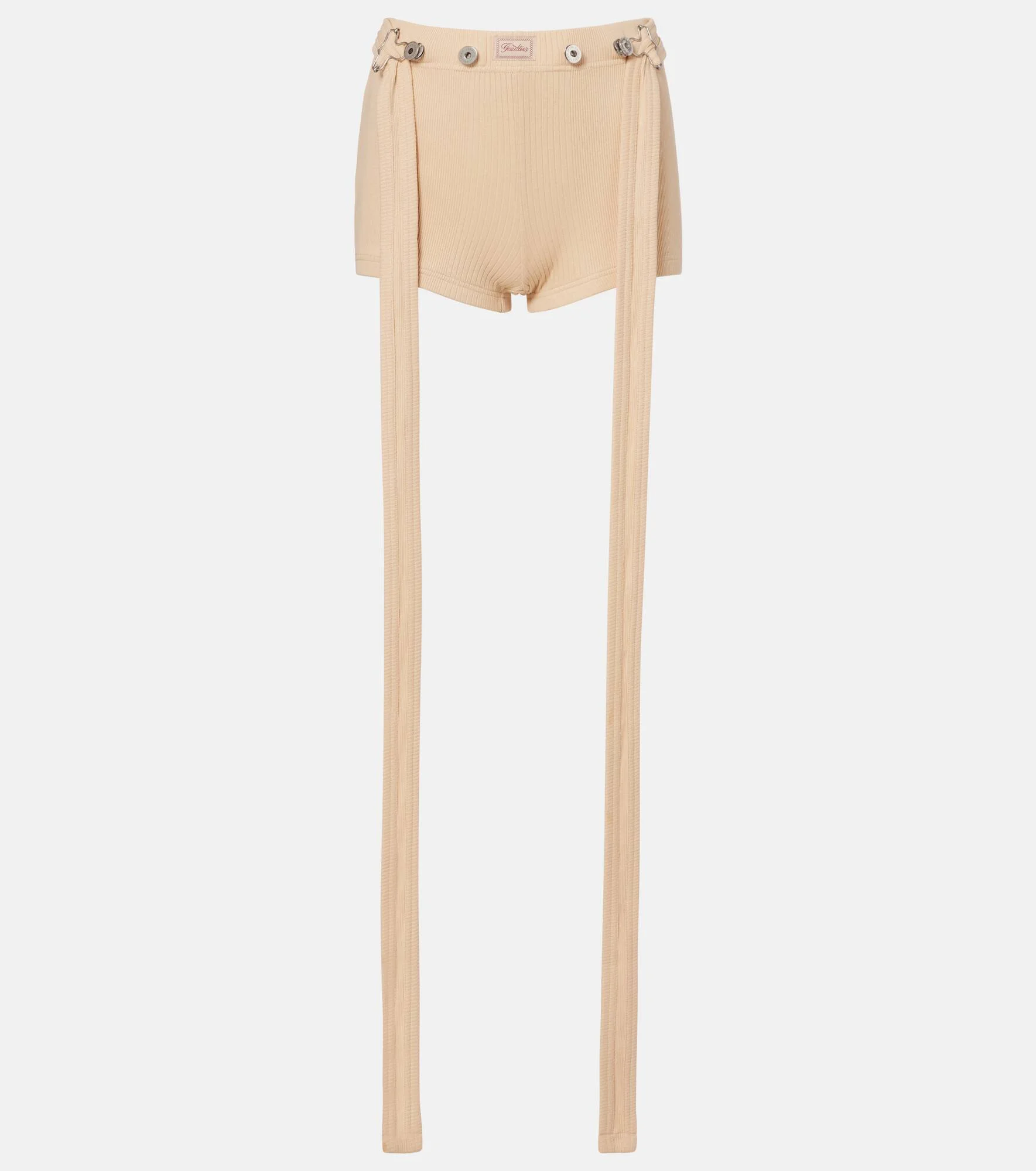 Ribbed-knit cotton shorts - 1