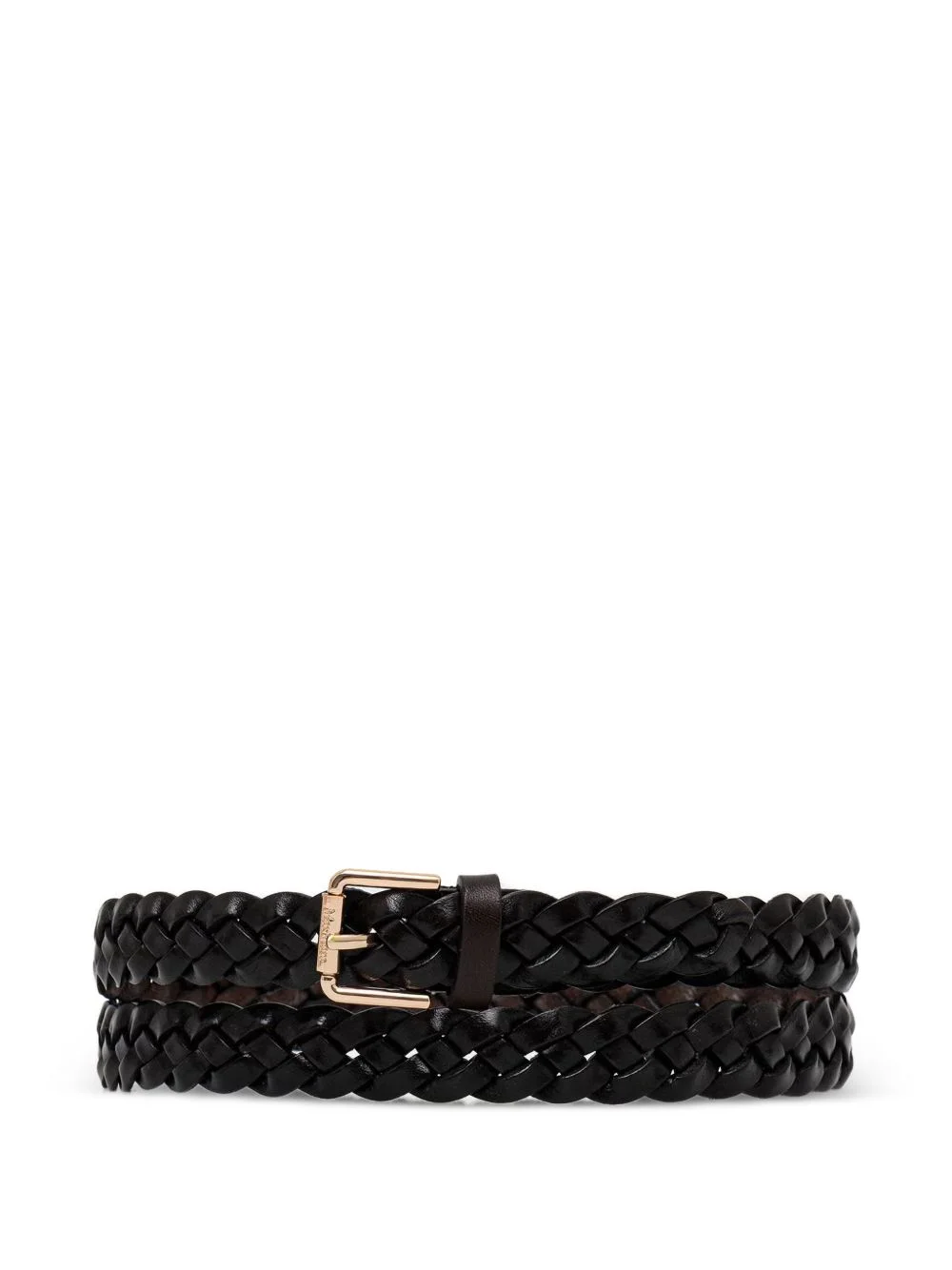 braided leather belt - 1