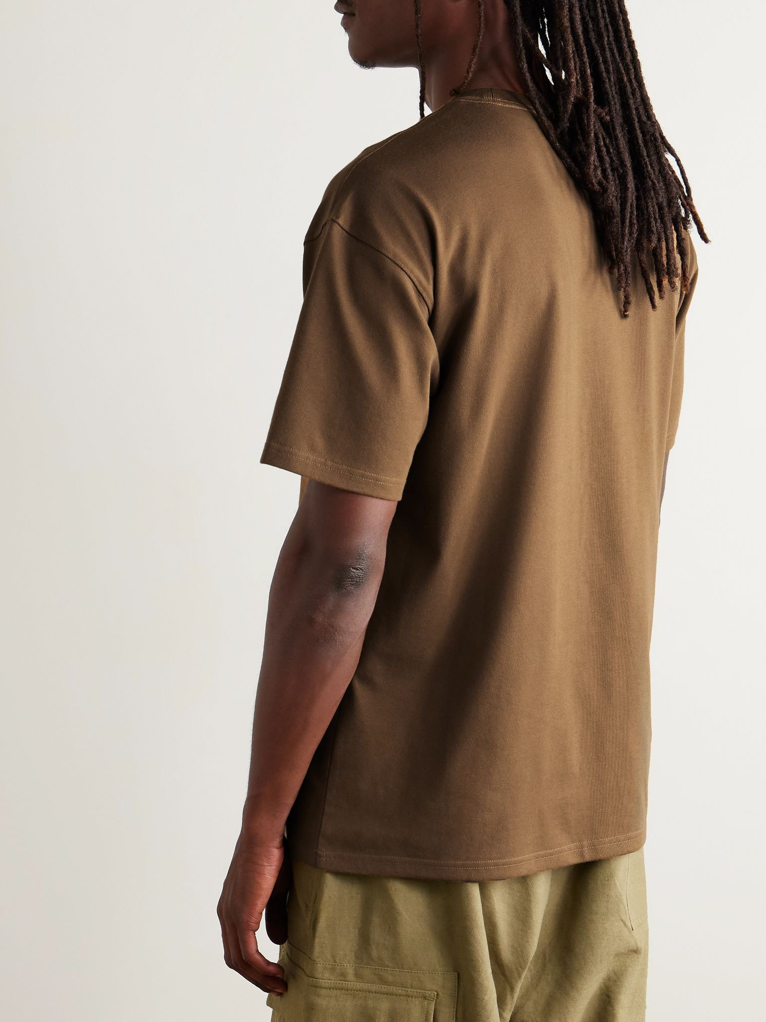 ACG Logo-Embroidered Dri-FIT T-Shirt Brown - 3