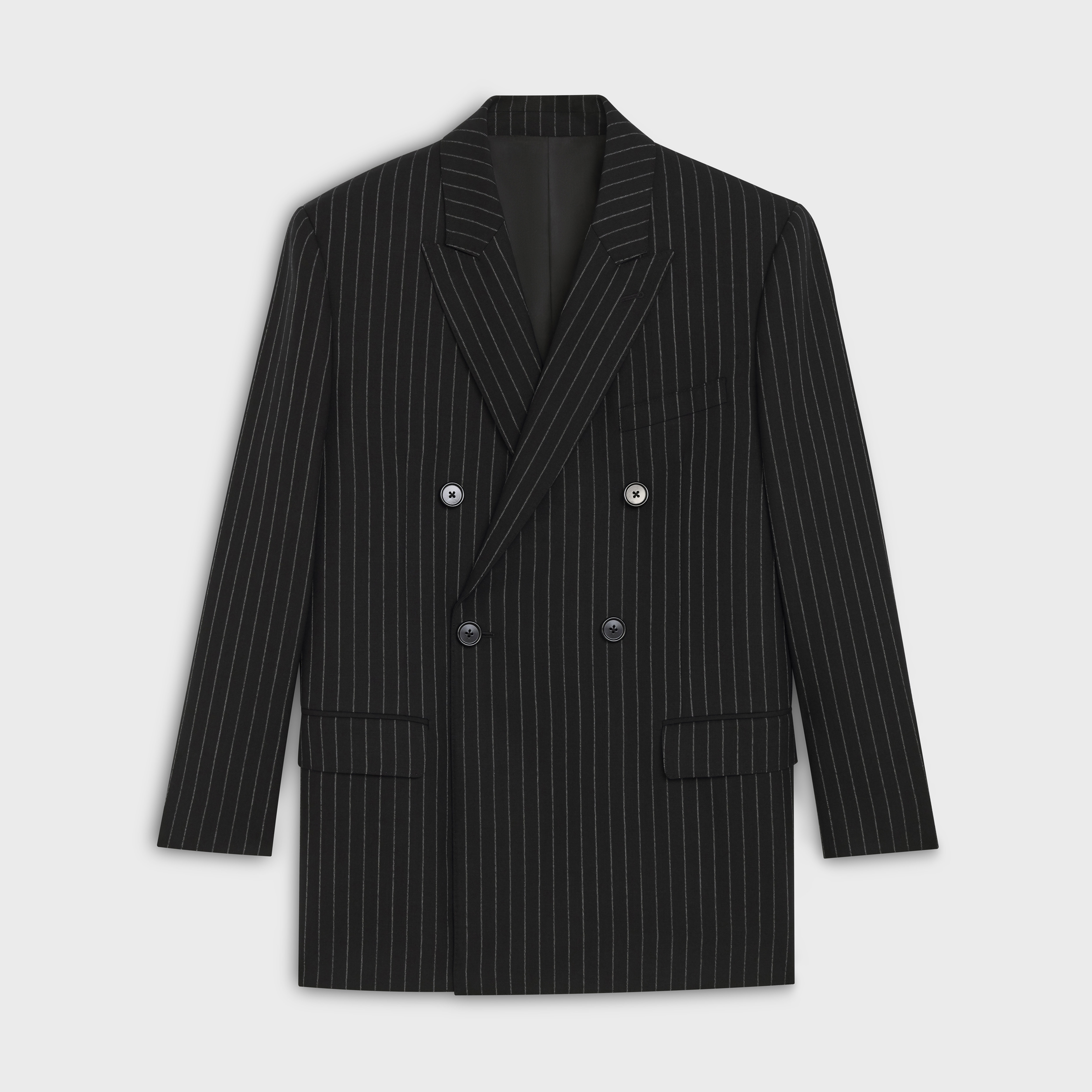 RECTANGLE JACKET IN STRIPED WOOL FABRIC - 1