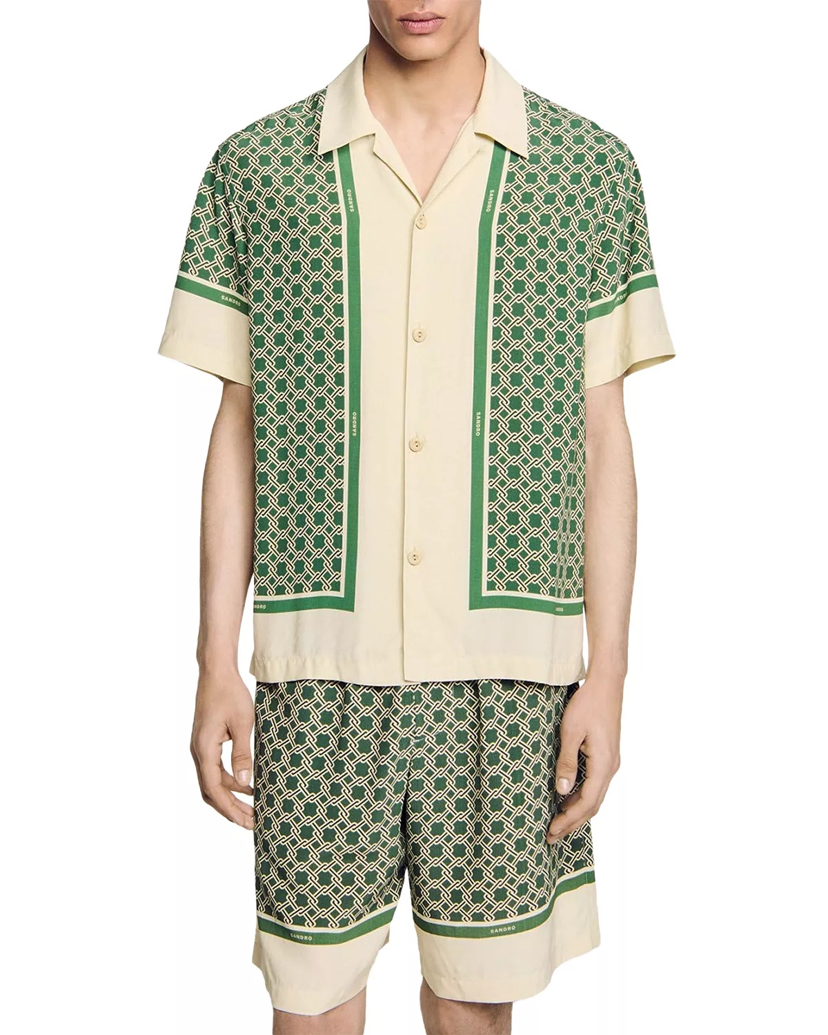 Short Sleeved Patterned Shirt - 1