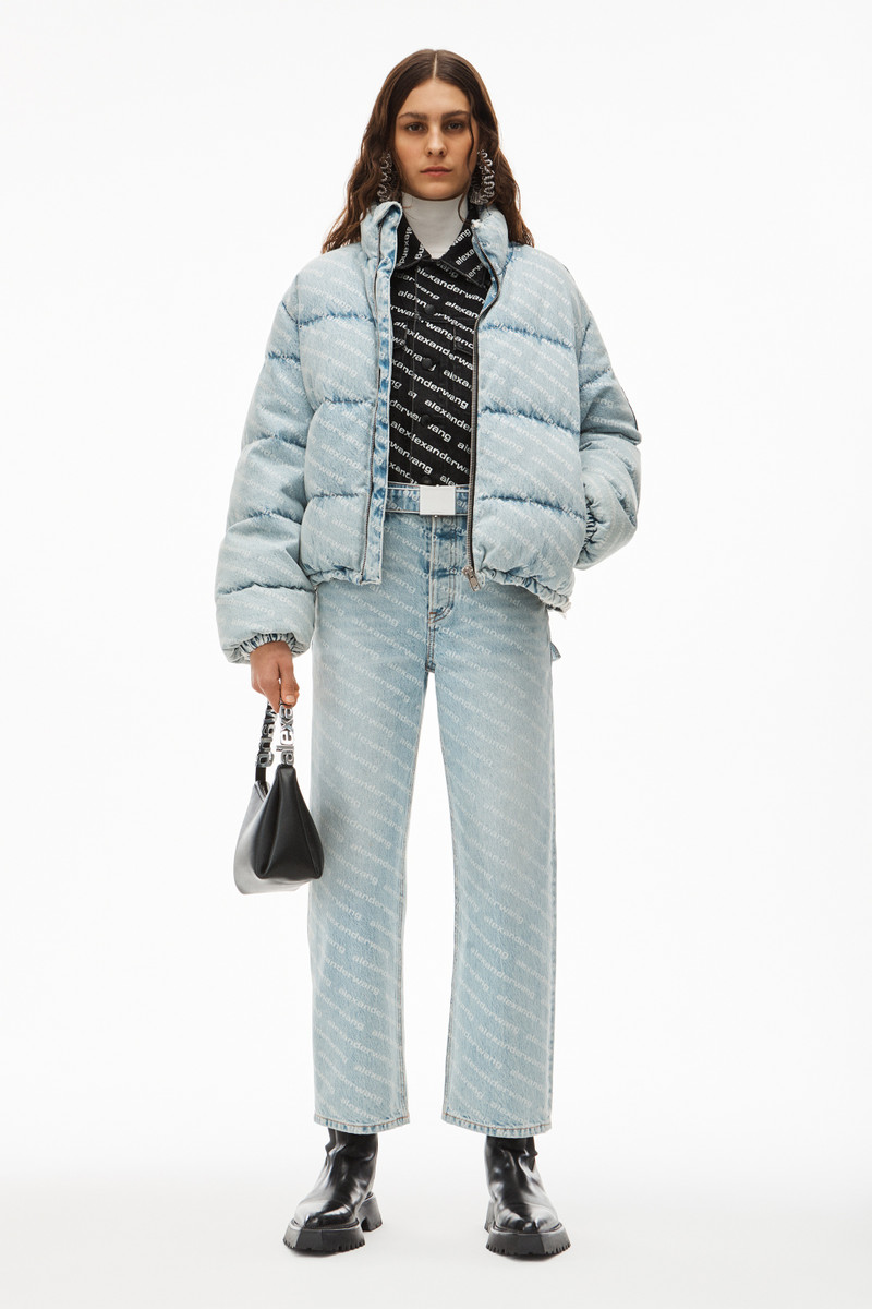 Alexander Wang PUFFER JACKET IN LOGO DENIM outlook