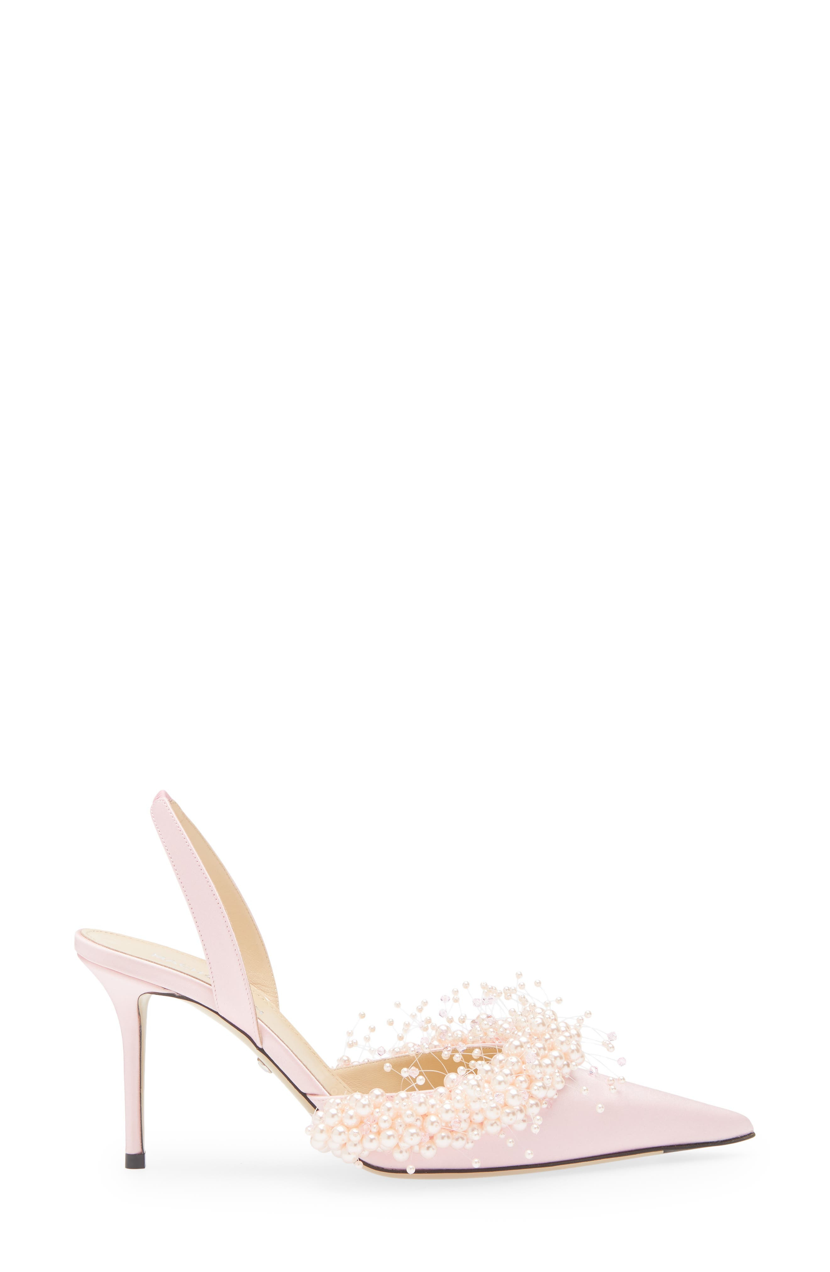 Mach & Mach Floating Faux Pearl Slingback Pump in Pink at Nordstrom - 3
