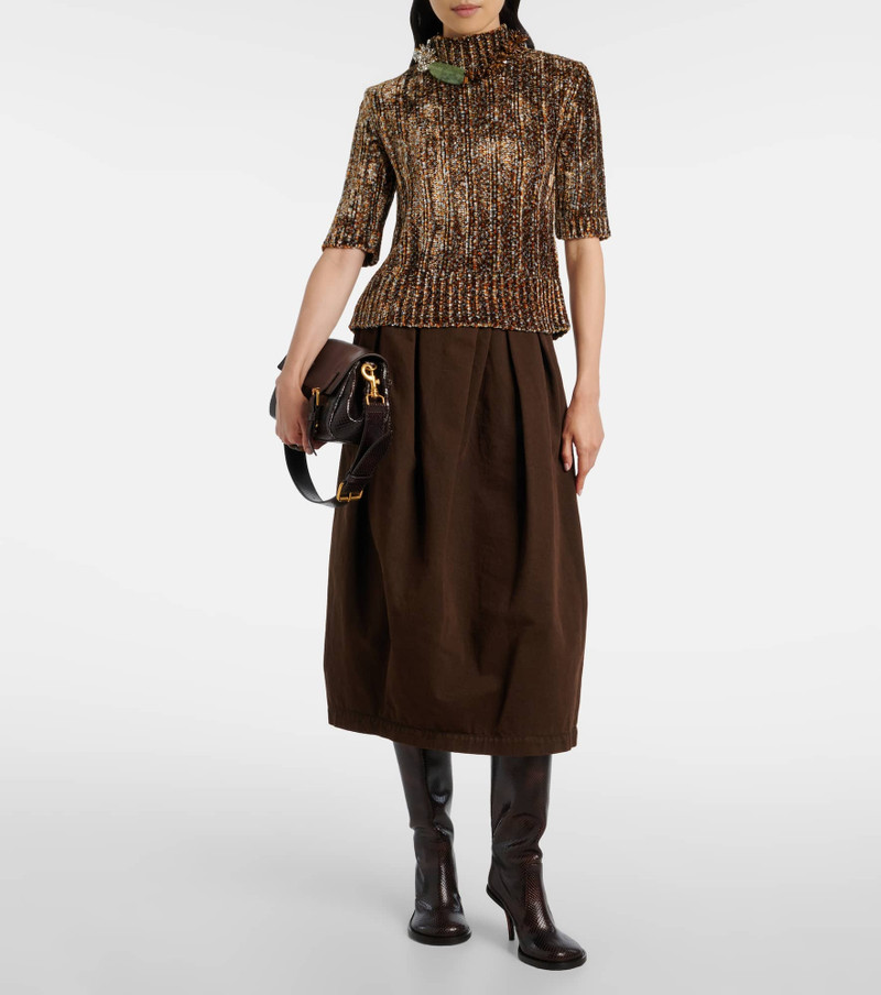 Dries Van Noten Draped denim midi skirt outlook