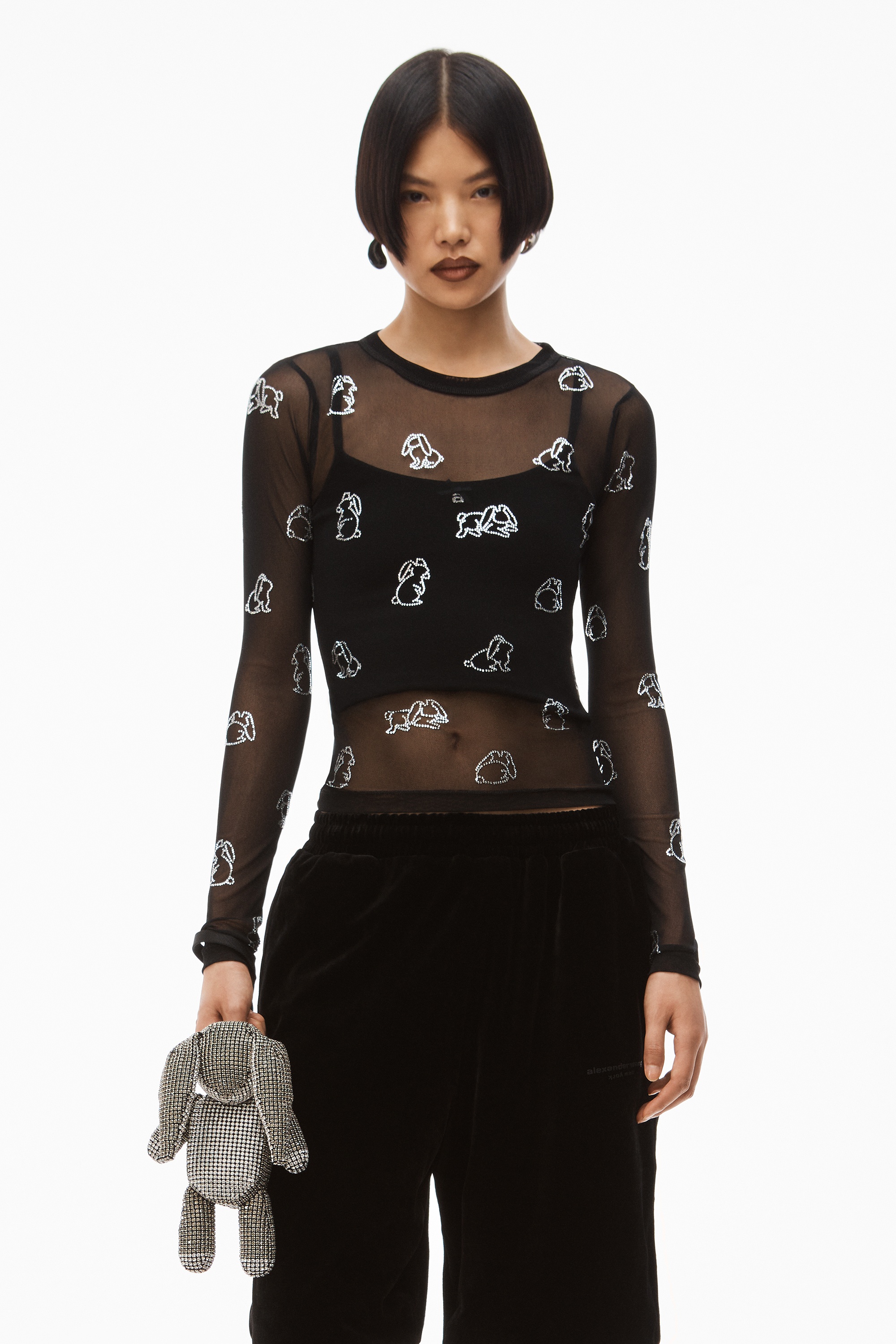 RABBIT WRISTLET IN CRYSTAL MESH - 3