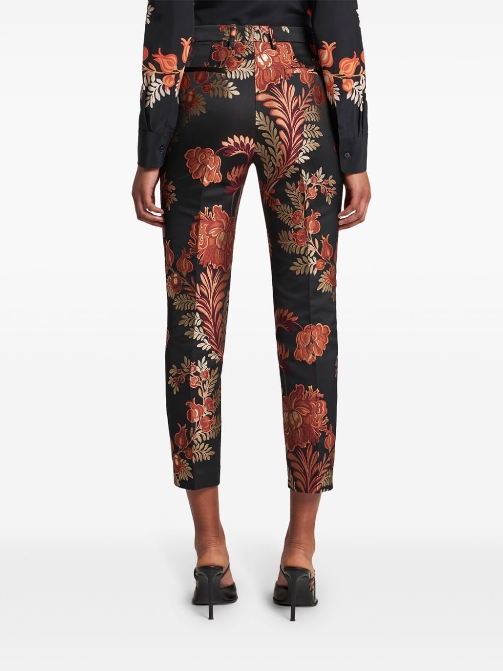 jacquard tapered trousers - 4