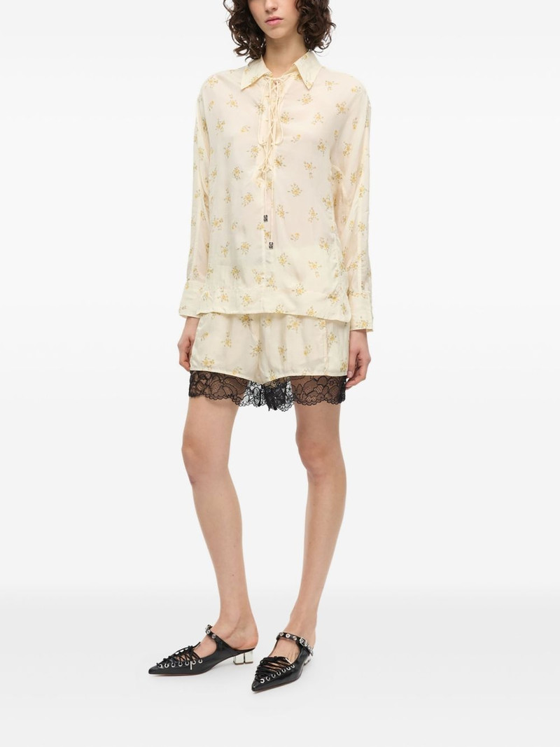 GANNI floral-print shorts outlook