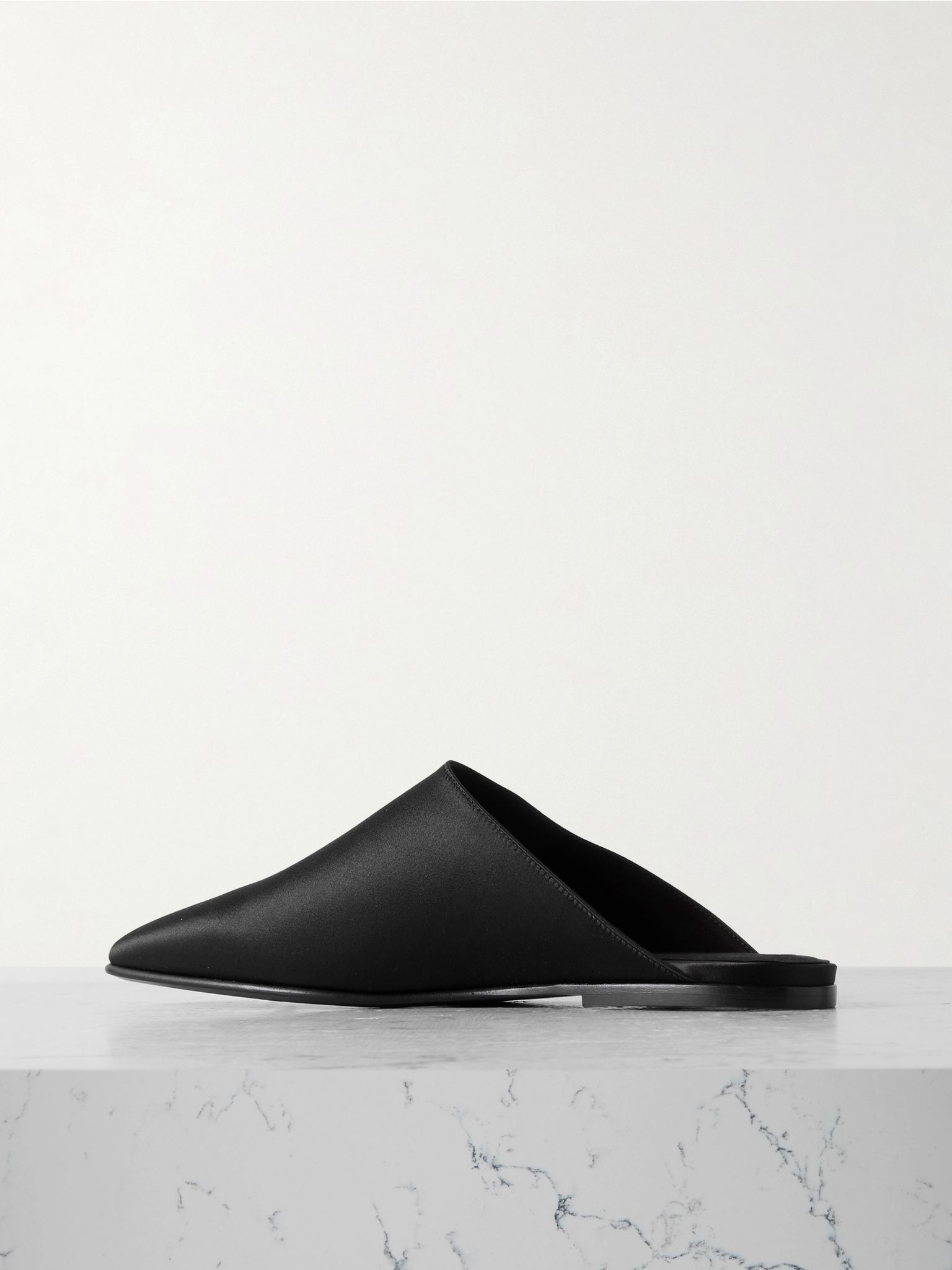 Alba satin slippers Black - 3