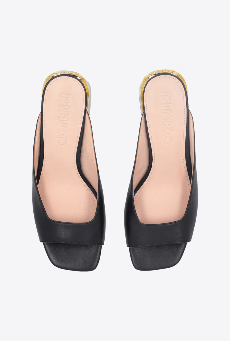 LEATHER SLIP-ONS WITH GOLDEN HEEL 8