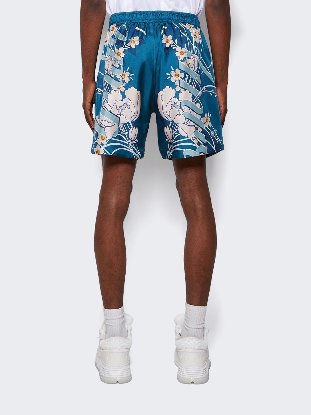 floral-print silk shorts - 5