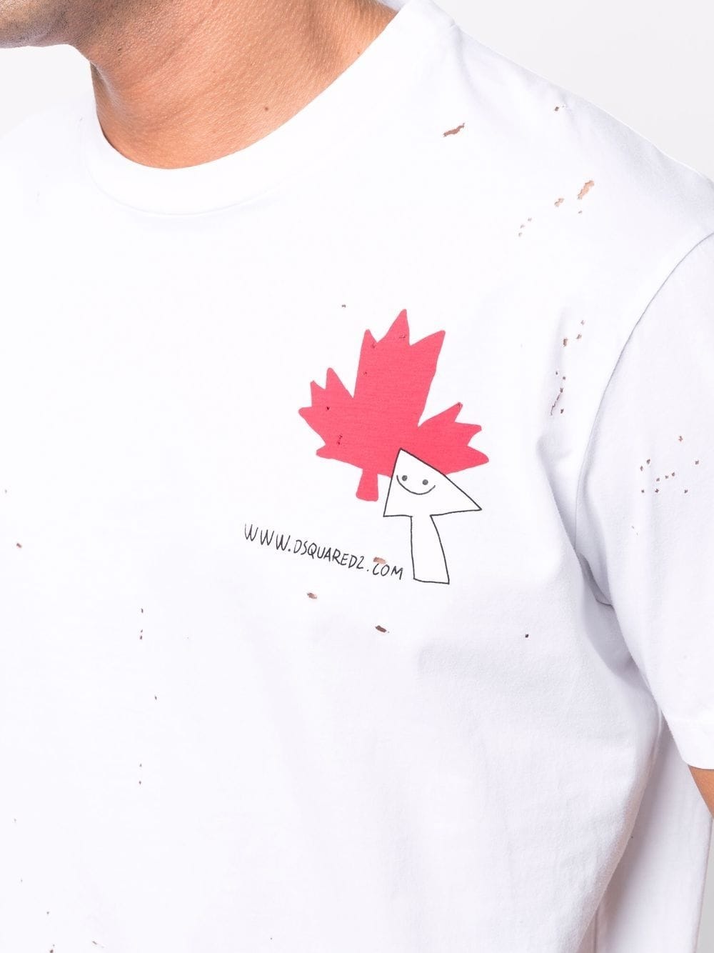 maple leaf-print crew-neck T-shirt - 5