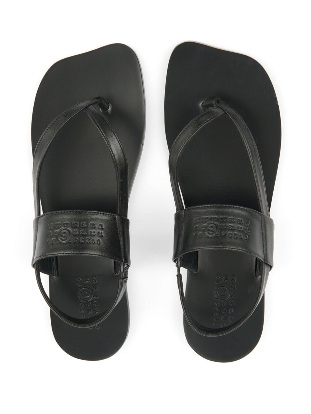 logo-debossed leather sandals - 3