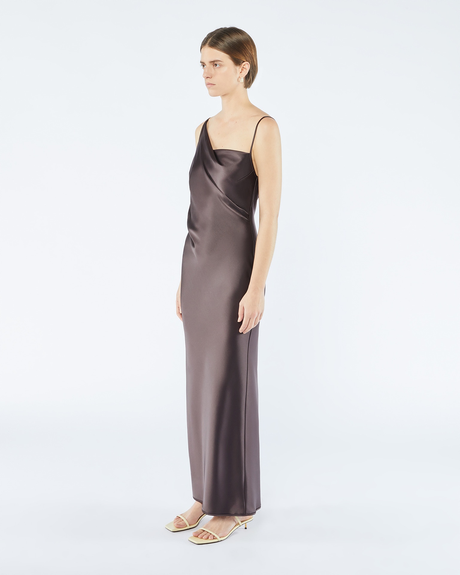 LENNIE - Slip satin midi dress - Coffee bean - 3