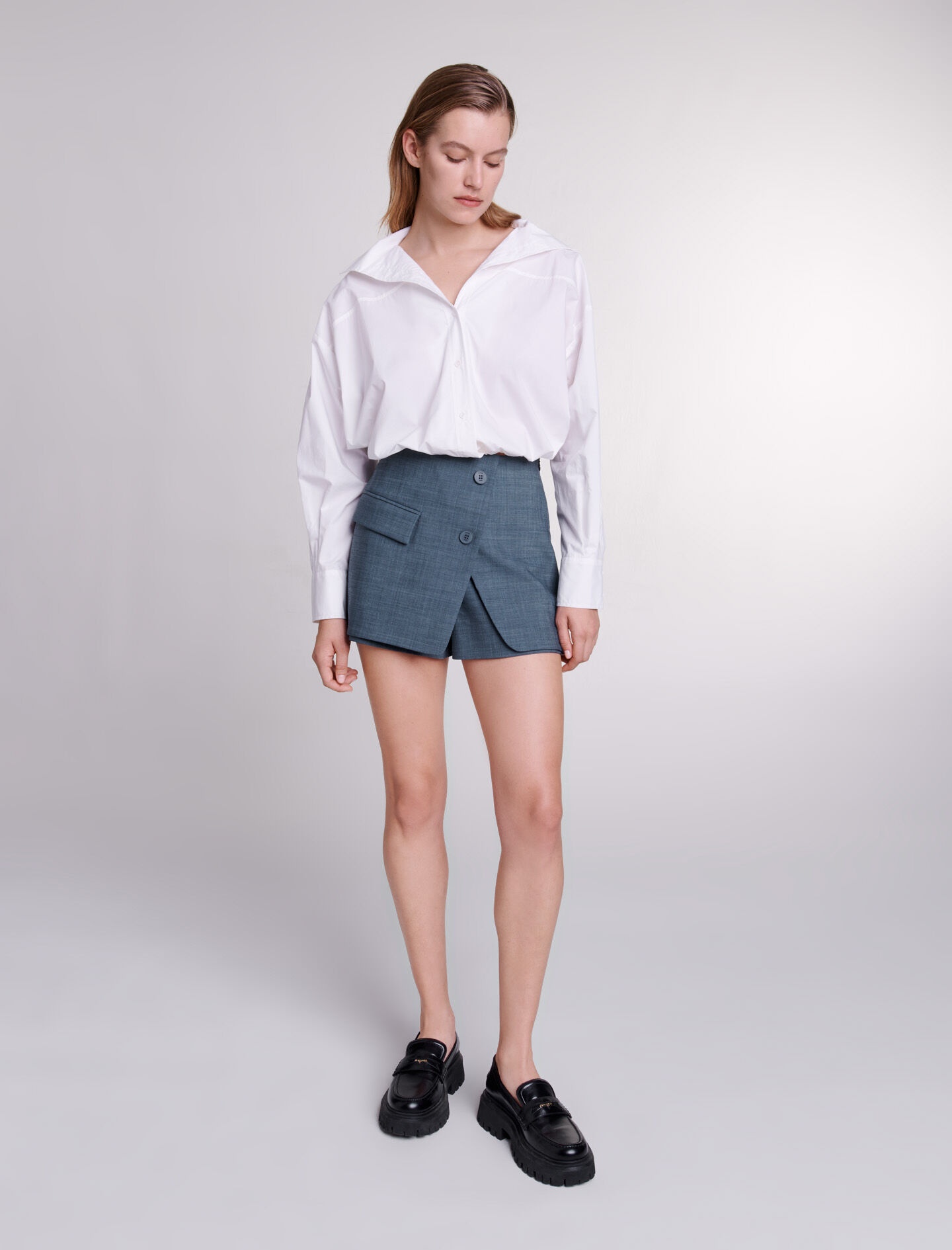 Cropped cotton shirt - 8