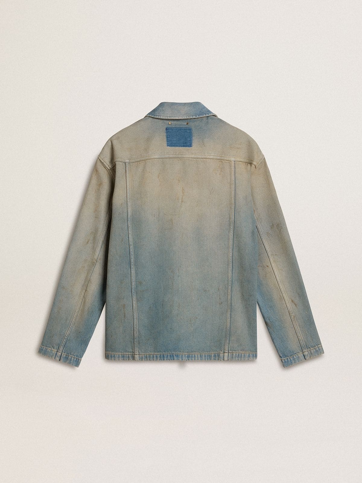 Men's distressed-effect denim jacket with zip - 6