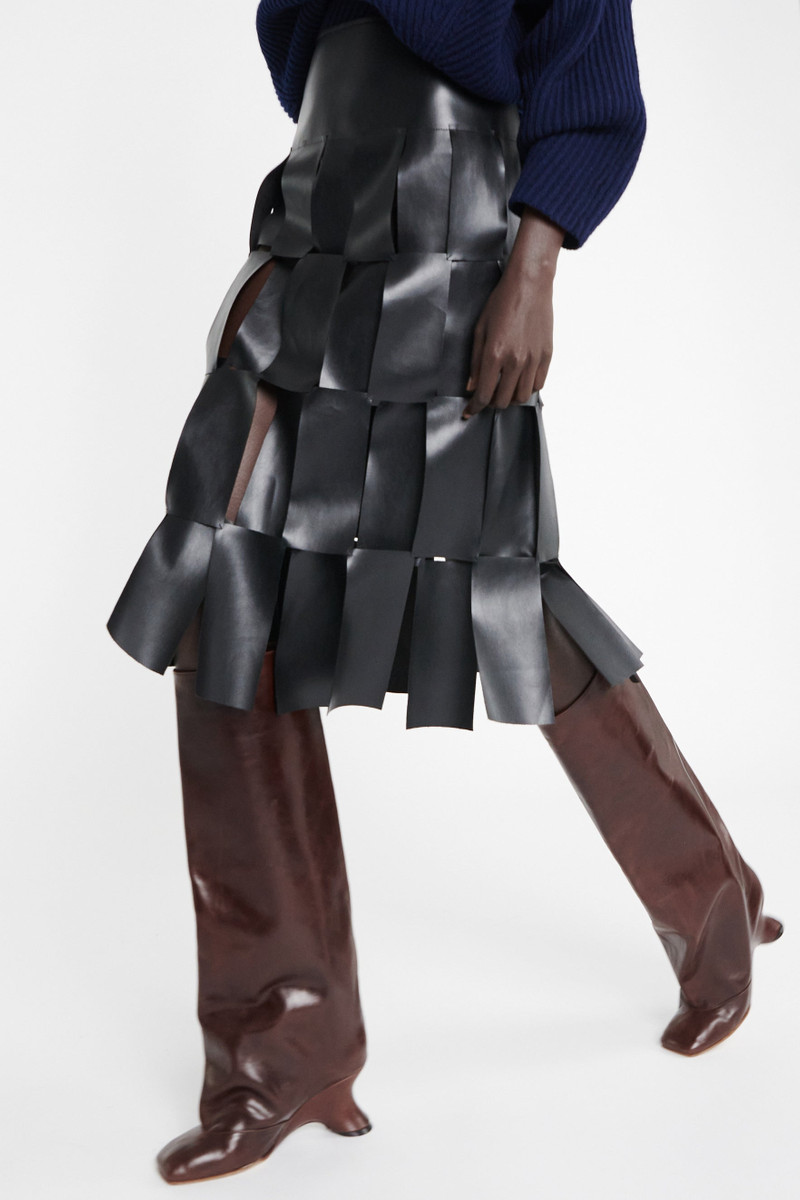 MIDI MULTI RECTANGLE SKIRT BLACK 2