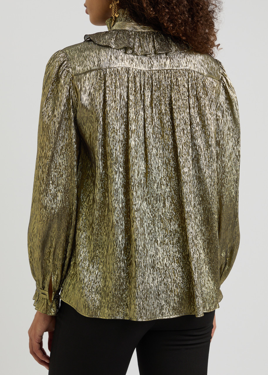 Chloe Metallic Silk-blend Blouse - 3