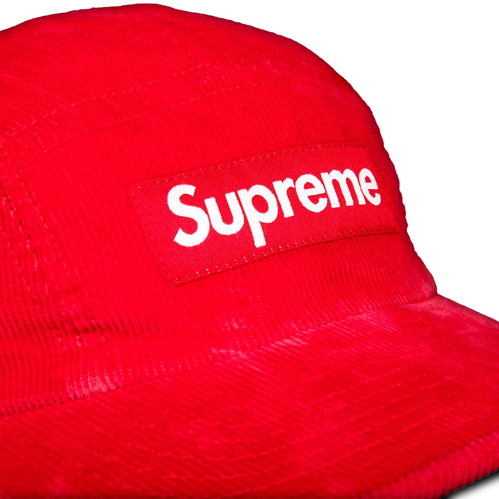 Supreme Fine Wale Corduroy Camp Cap 'Red' - 3