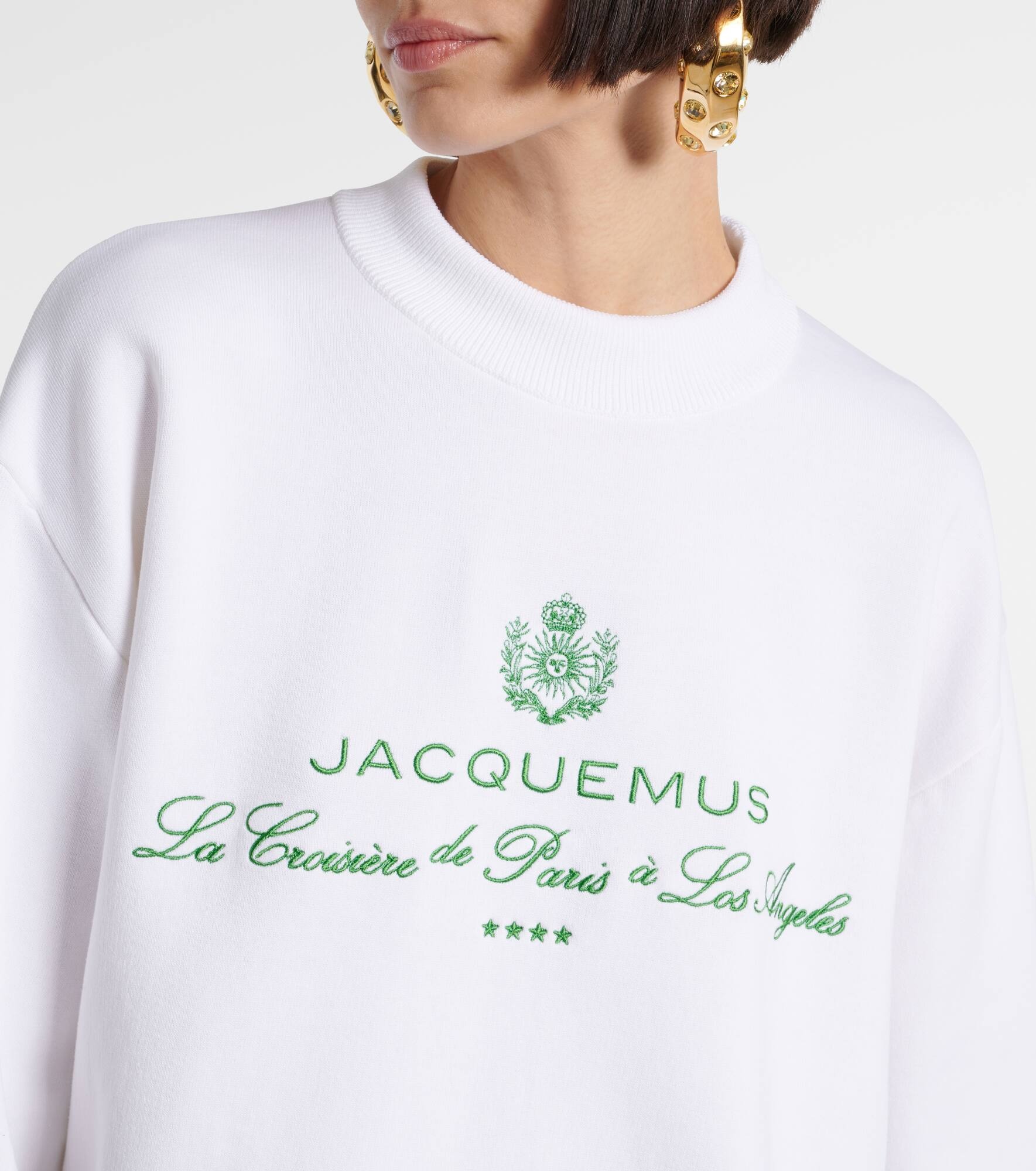 Vince embroidered cotton-blend sweatshirt - 4