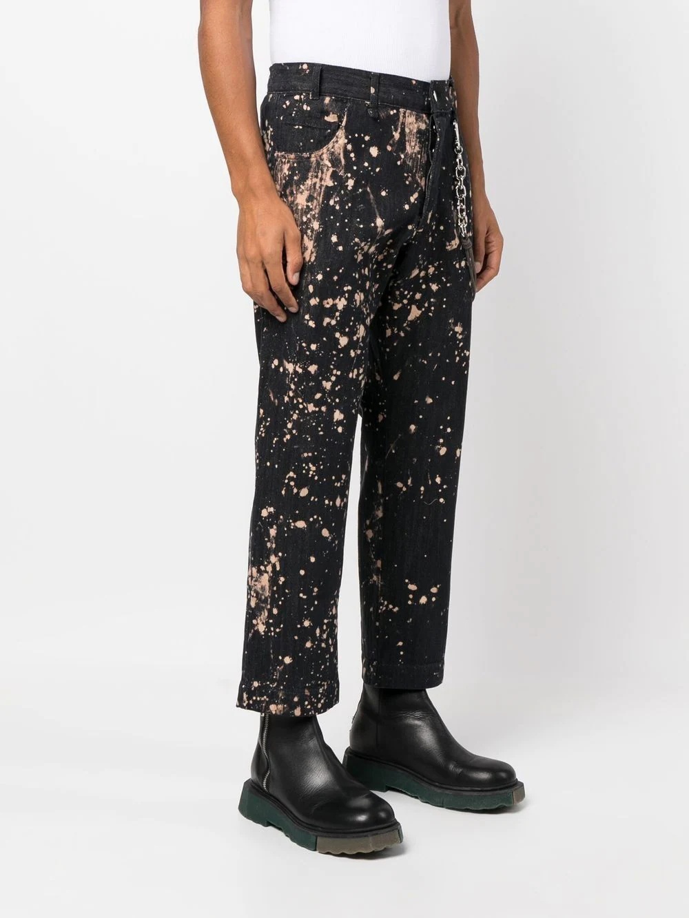 paint-splatter print trousers - 3