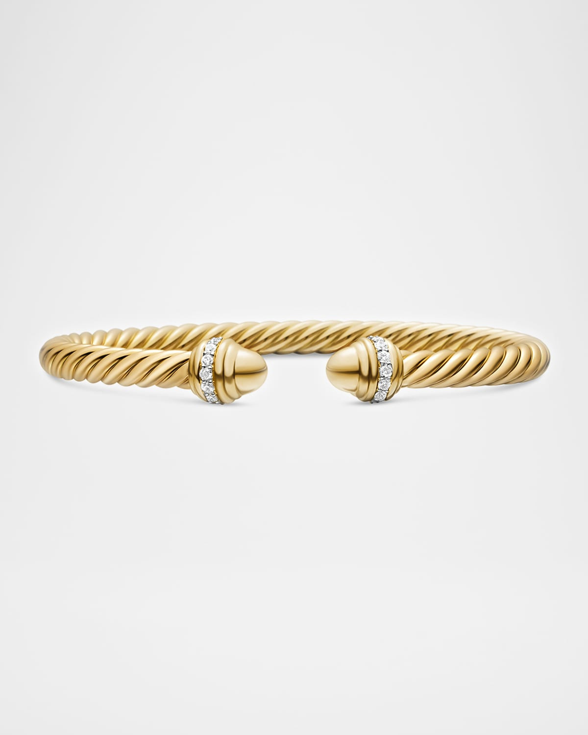 18k Gold Cable Bracelet w/ Diamonds - 1