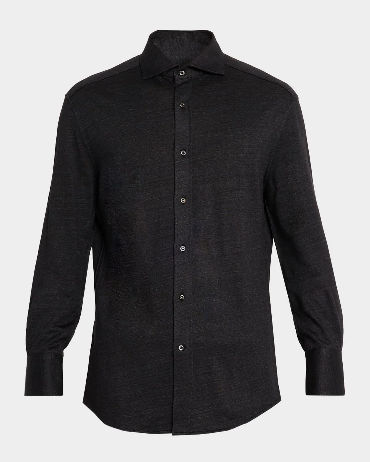 Men's Linen and Cotton Heathered Sport Shirt - 1
