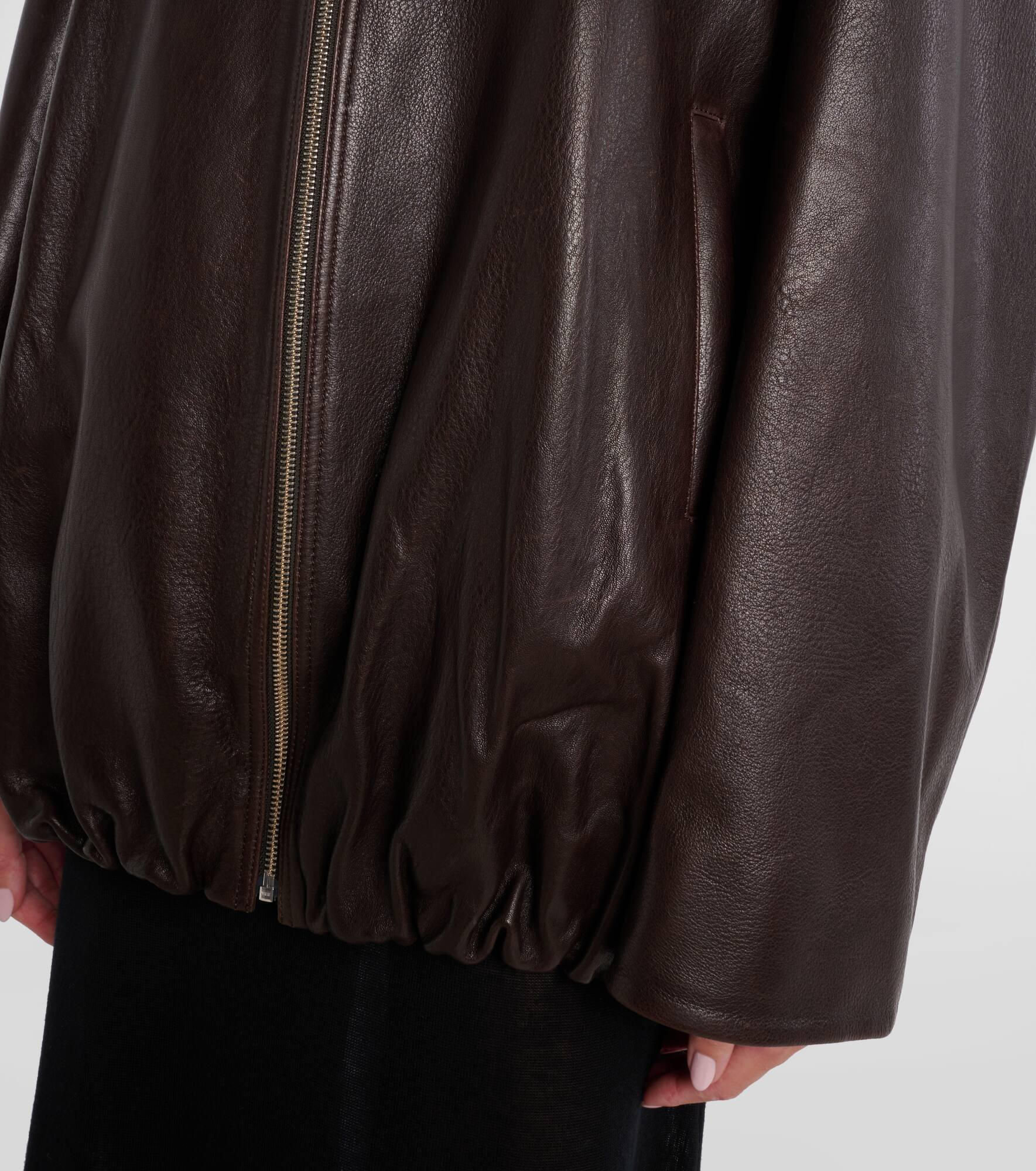 Elisse leather bomber jacket - 5
