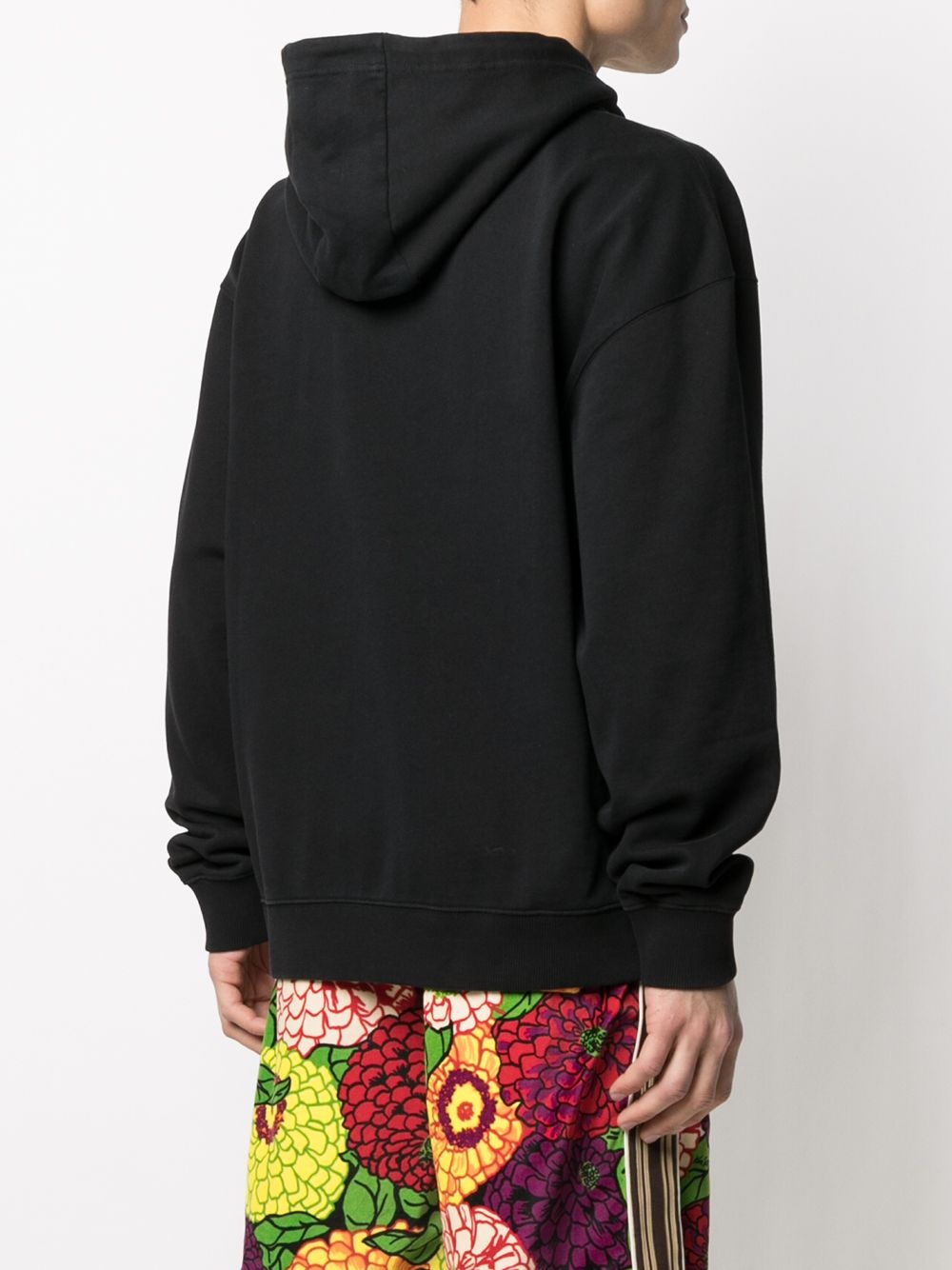 drawing-print drawstring hoodie - 4