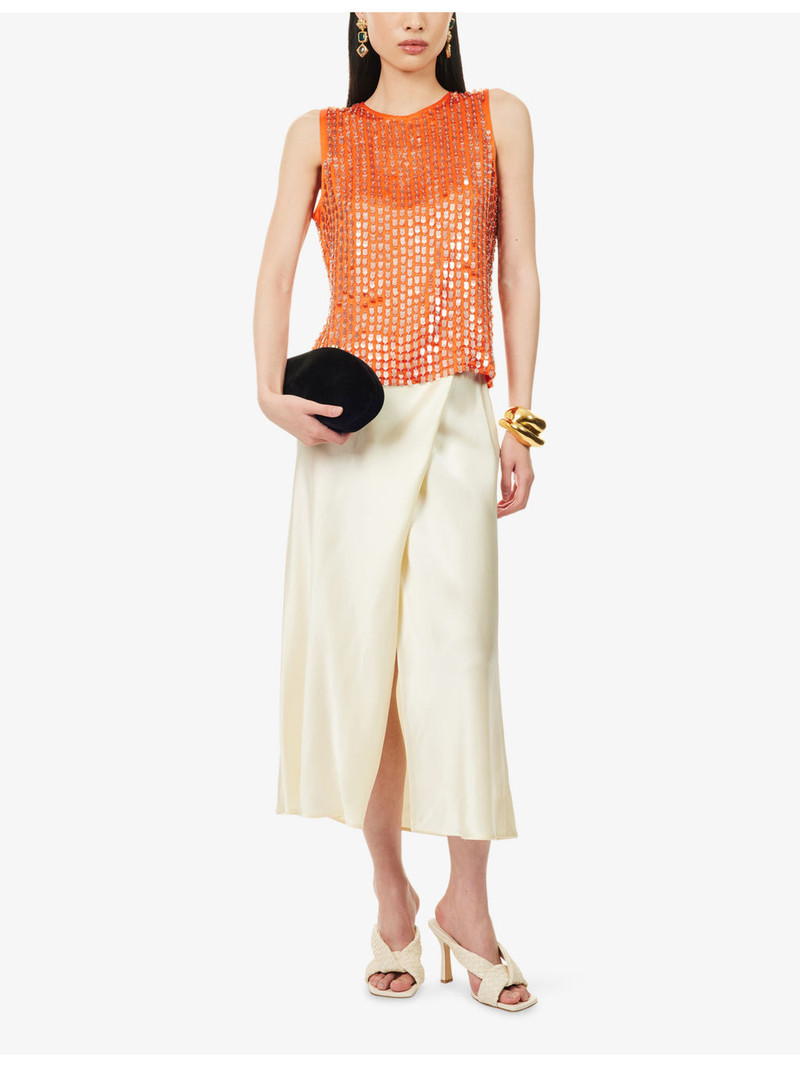 ZANKOV Eleanor Sequinned Silk Vest Top outlook