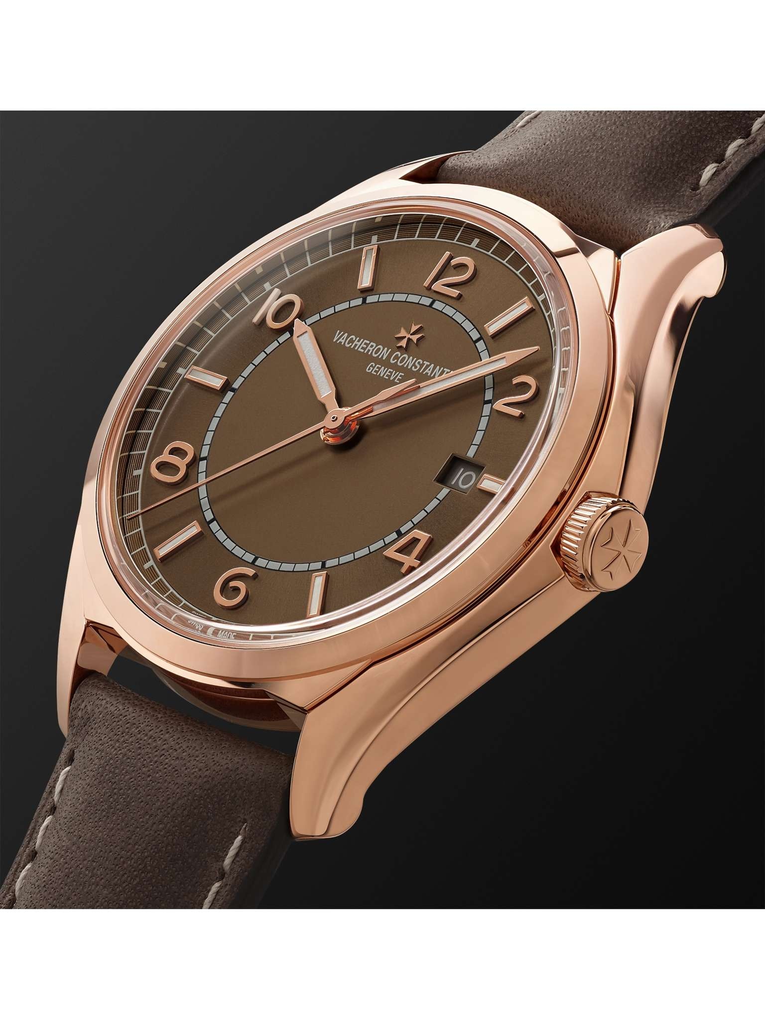 Fiftysix Automatic 40mm 18-Karat Pink Gold and Leather Watch, Ref. No. 4600E/000R-B576 - 4