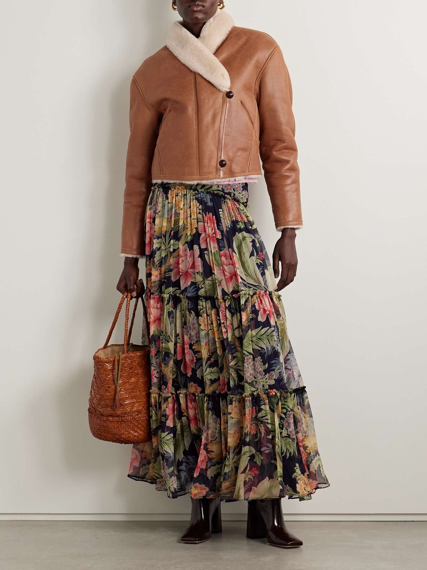 Eriana cropped shearling jacket - 2