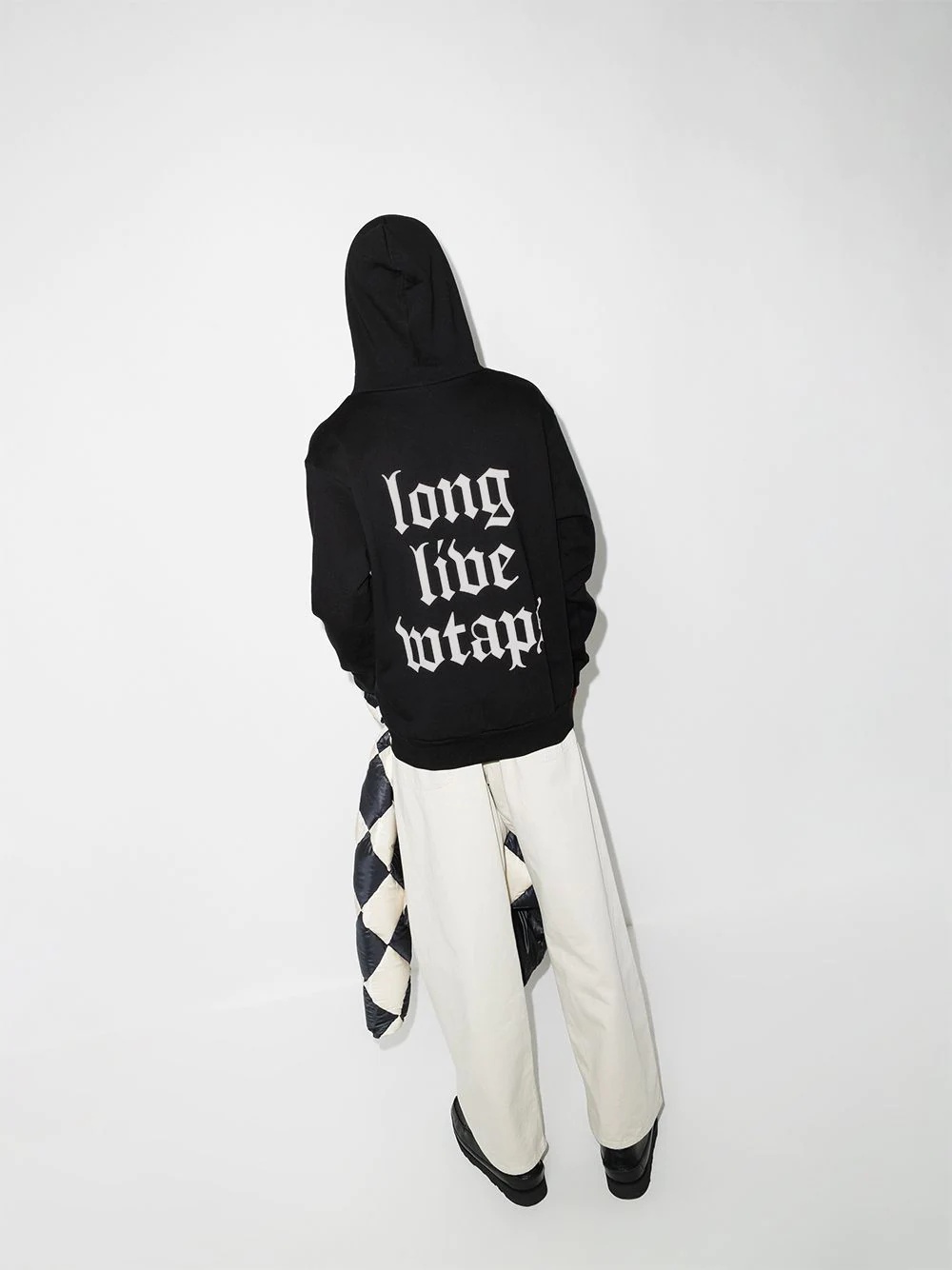 slogan-print cotton hoodie - 5