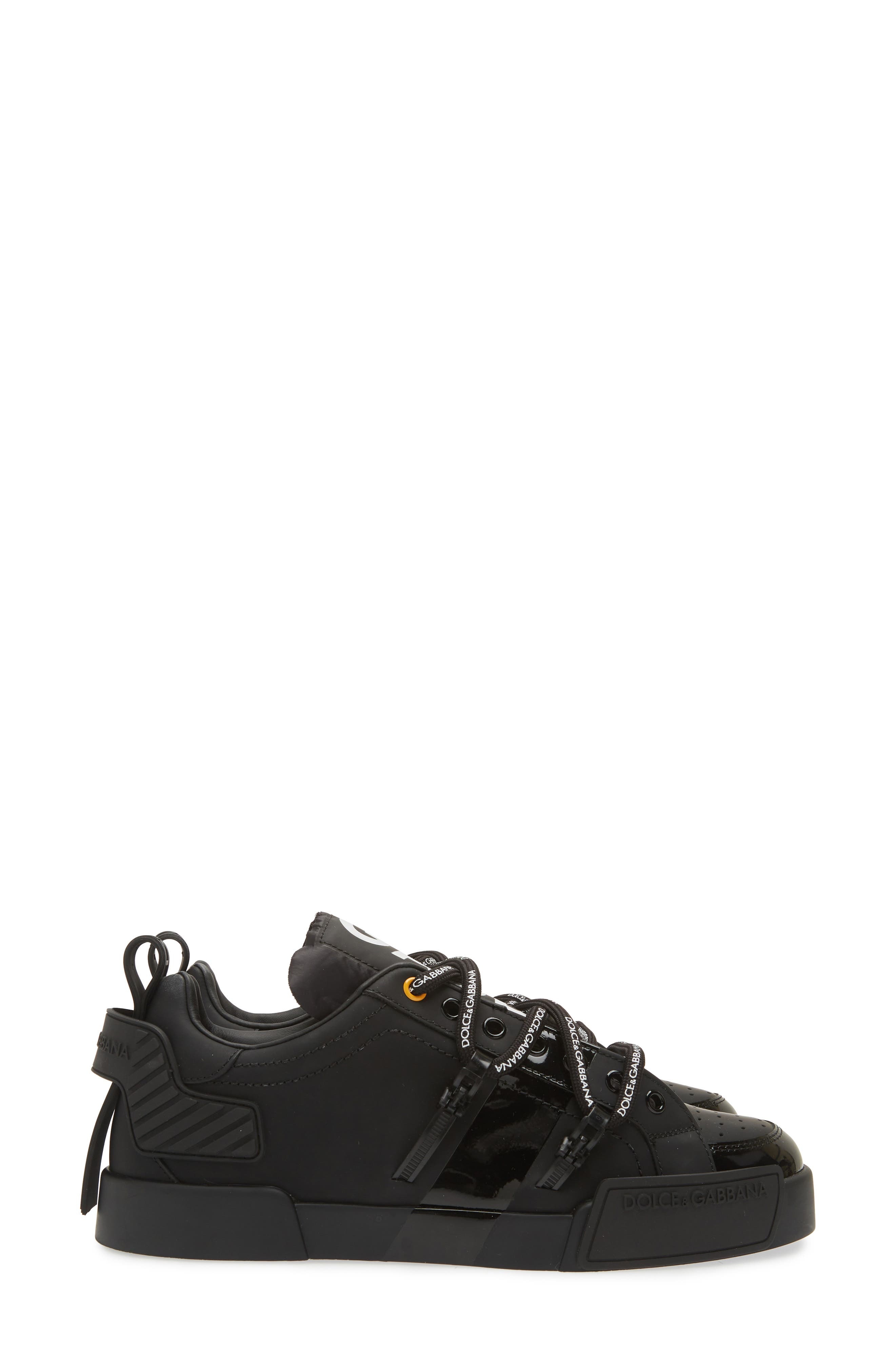 Dolce&Gabbana Portofino Leather Sneaker in Black at Nordstrom - 3