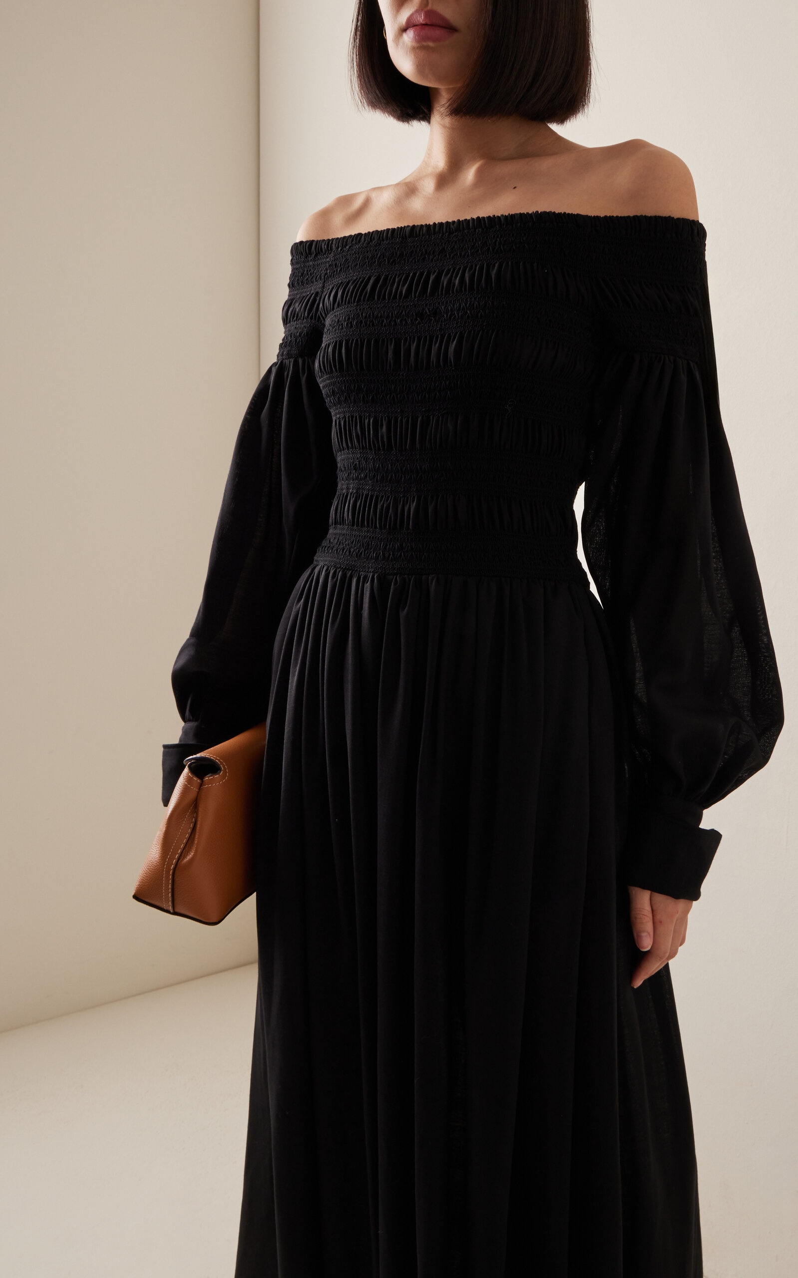 Max Mara MANU Off the shoulder wool dress | REVERSIBLE