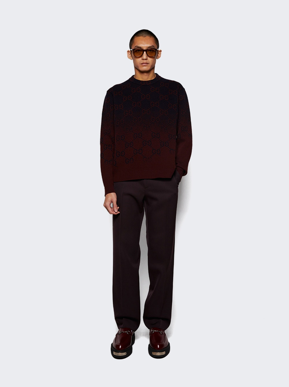 Jacquard Sweater Ink And Bordeaux - 2
