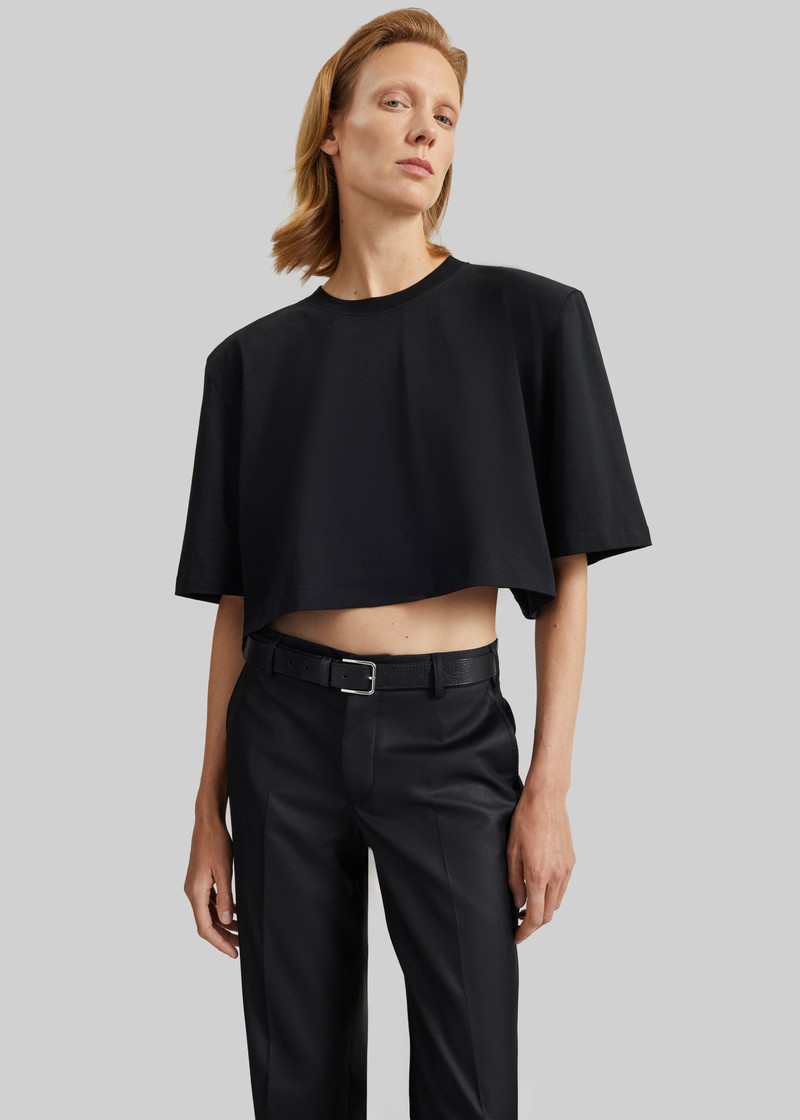 Kelan Padded Cropped Tee - Black 4