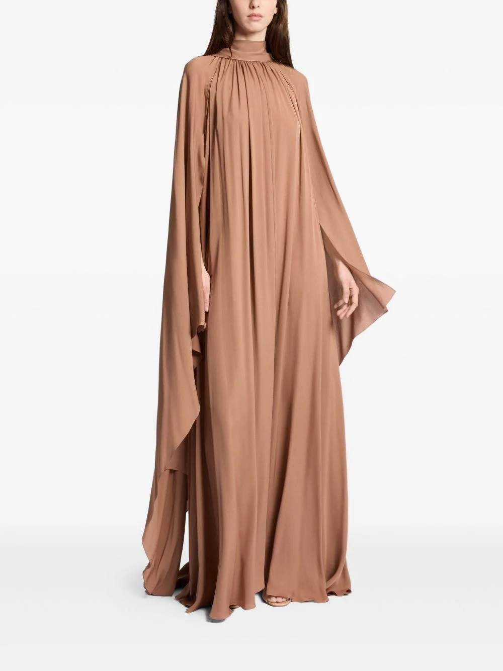 high-neck cape dress - 1