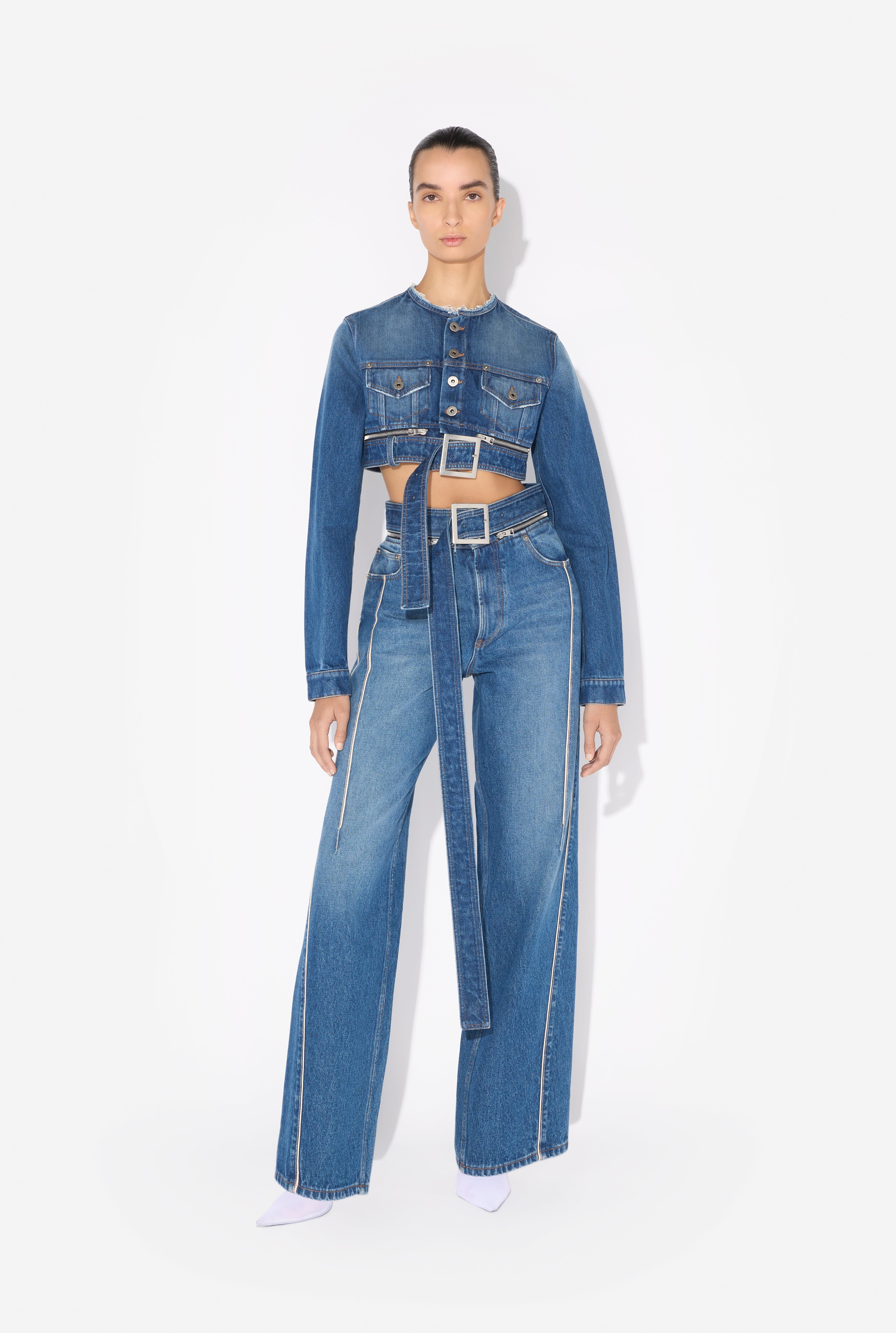 THE BELTED DENIM JEANS - 2