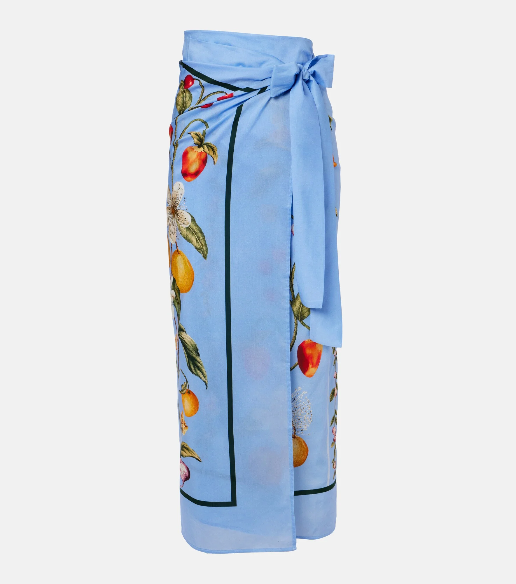 Lavanda printed cotton and silk beach cover-up - 1
