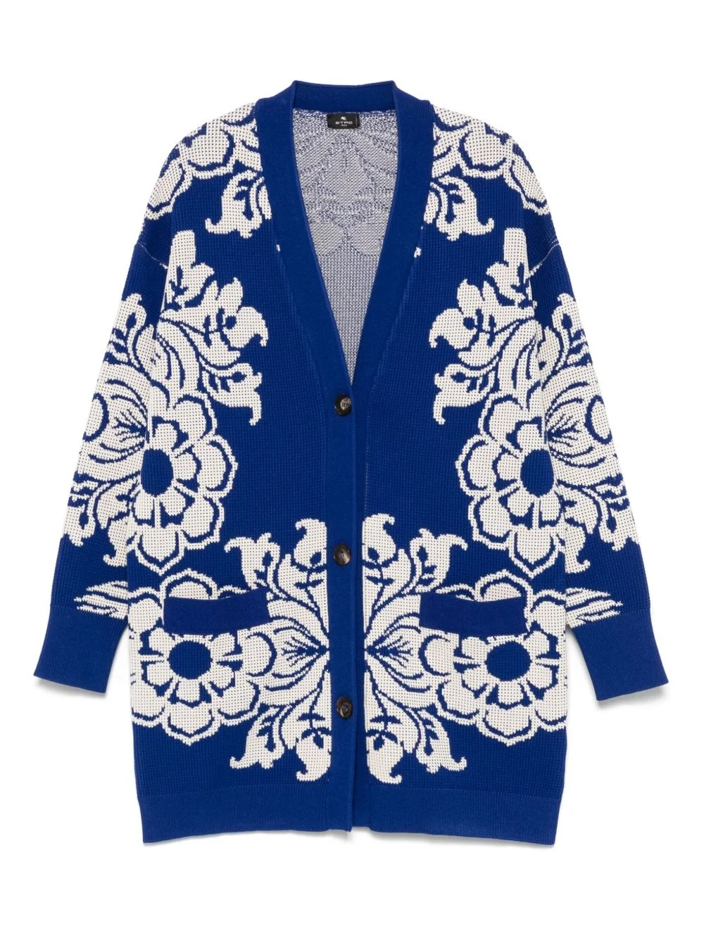 floral-jacquard cardi-coat - 1