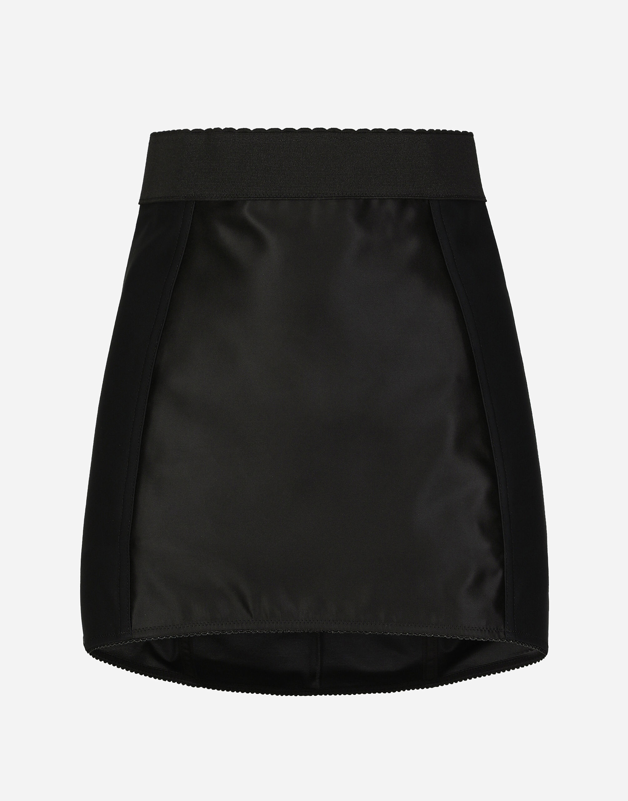 Marquisette and lace miniskirt with corset details - 1