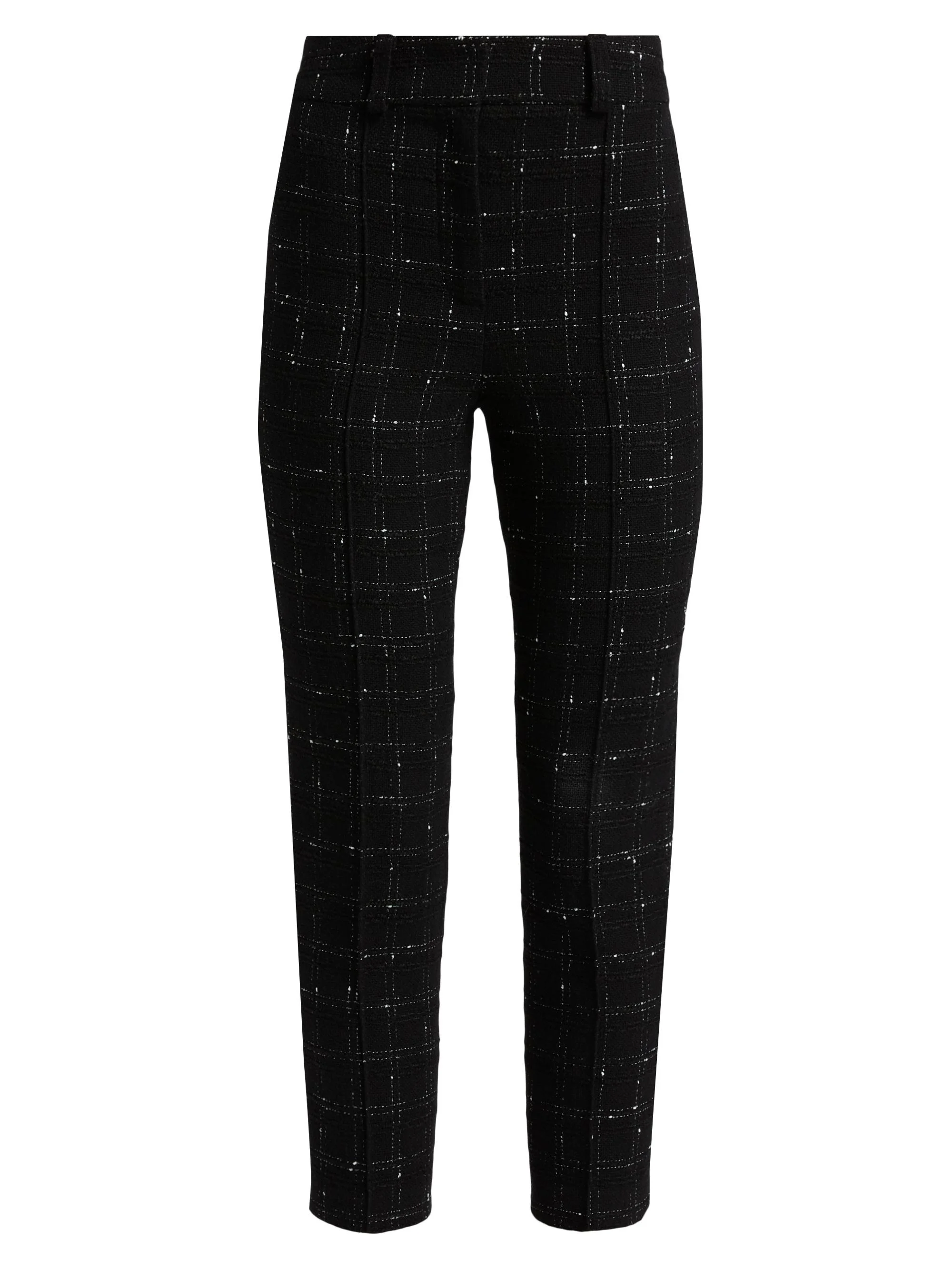 Women's Tula Windowpane Tweed Crop Pants - Black White - 1