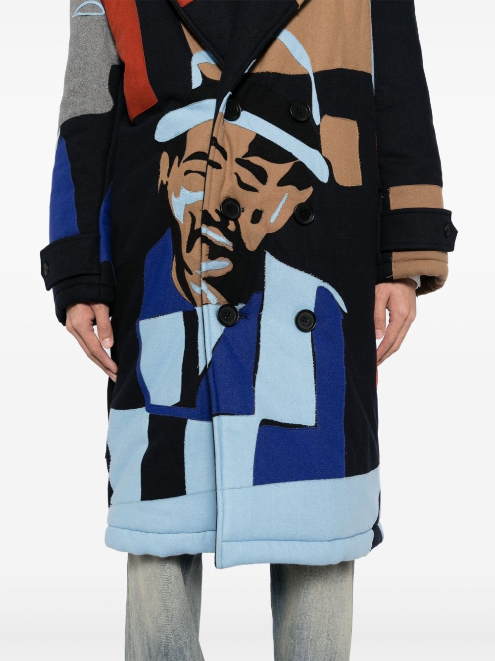 patchwork padded coat - 5