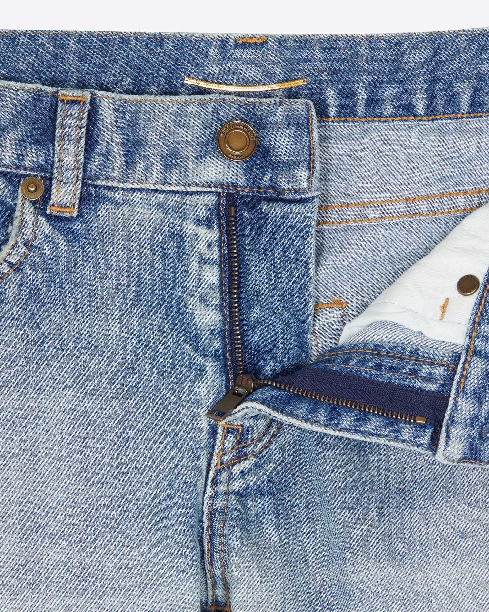 skinny-fit jeans in 80's vintage blue stretch denim - 4