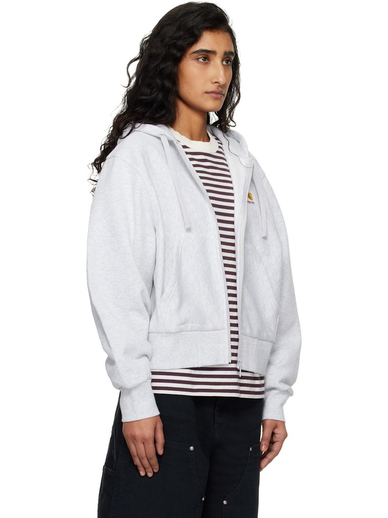 Gray American Script Hoodie 2
