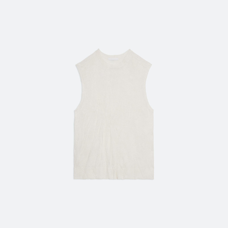 SLEEVELESS CRUSHED KNIT TOP 1