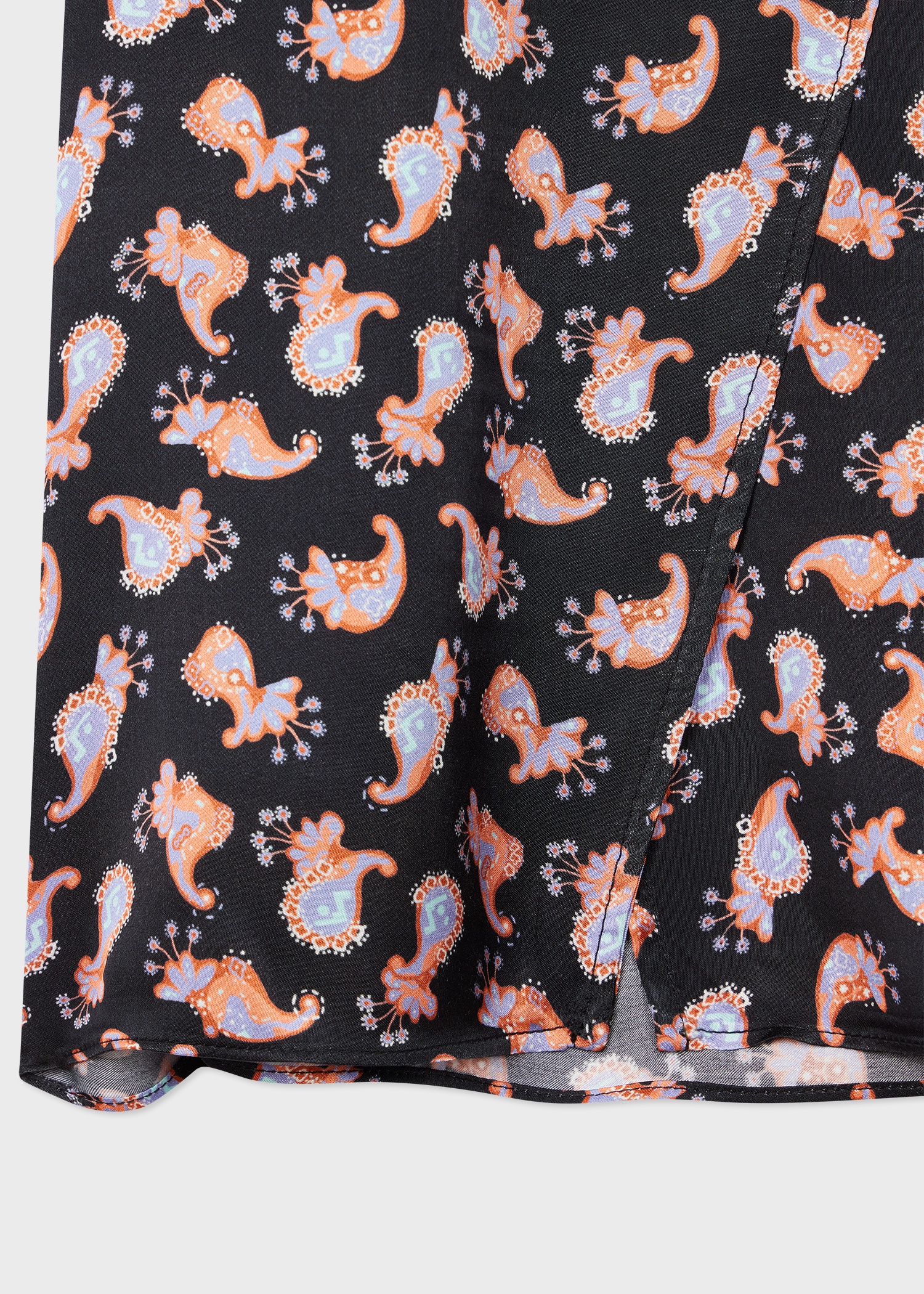Women's Black Paisley Print Skirt - 2