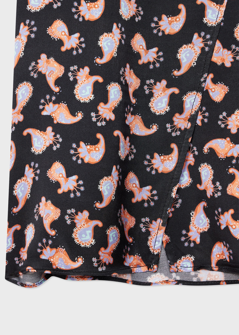 Paul Smith Women's Black Paisley Print Skirt outlook